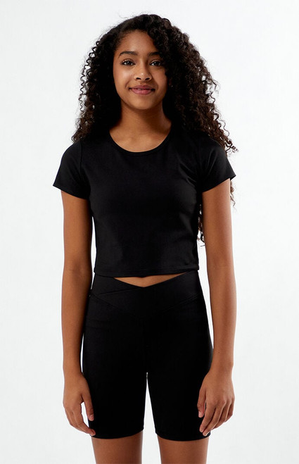 PAC 1980 Kids Kids PAC WHISPER Active Black Crew Neck T-Shirt - 0783604500033
