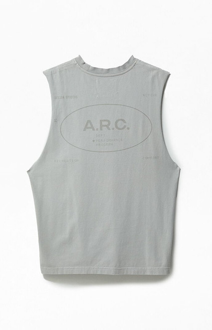 A.R.C. Men's Gray Vintage Wash Comfort Cut Off Muscle T-Shirt - 0140484260043