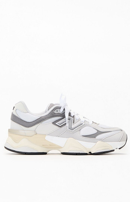 New Balance Kids Grey & White 9060 Shoes - 0782221770005