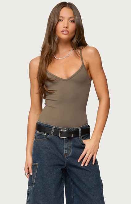 Edikted Women's Teaghan Triangle Fitted Bodysuit - 0731609690786