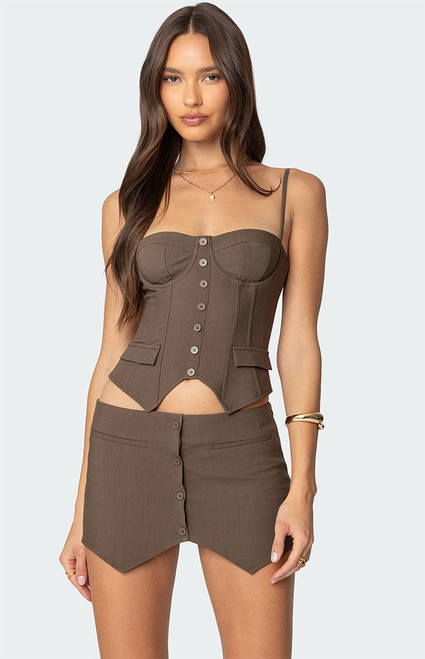Edikted Women's Ellis Buttoned Up Corset - 0731609690787