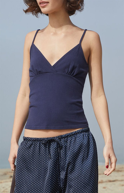 John Galt Women's Navy Overlap Tank Top - 0704601601498