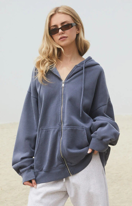 John Galt Women's Christy Full Zip Oversized Hoodie - 0793601600199