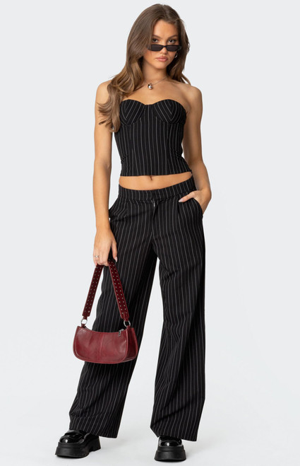 Edikted Women's Aliza Pinstripe Pants - 0850609690138