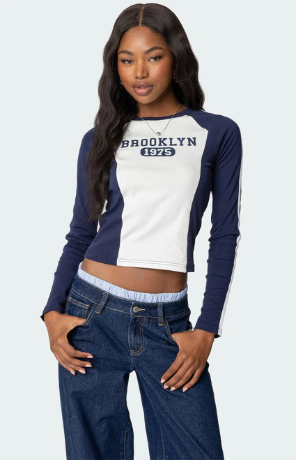Edikted Women's Brooklyn Raglan Long Sleeve T-Shirt - 0702609690115