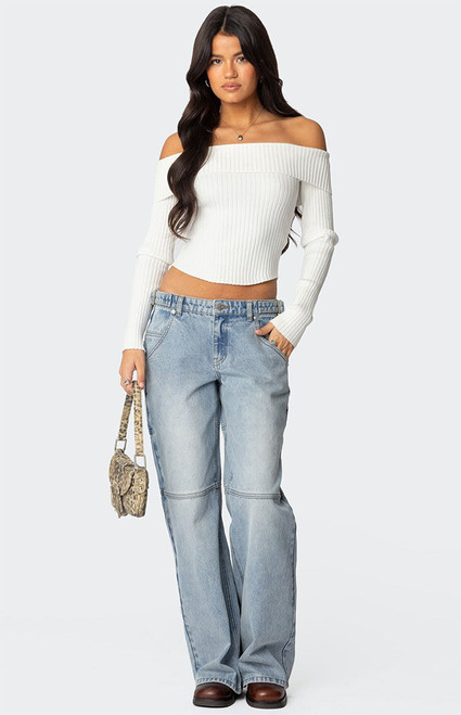 Edikted Women's Shai Low Rise Carpenter Jeans - 0860609690135