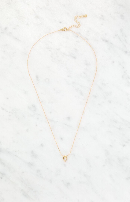 LA Hearts Women's Q Initial 14K Gold Plated Necklace - 0656603660232