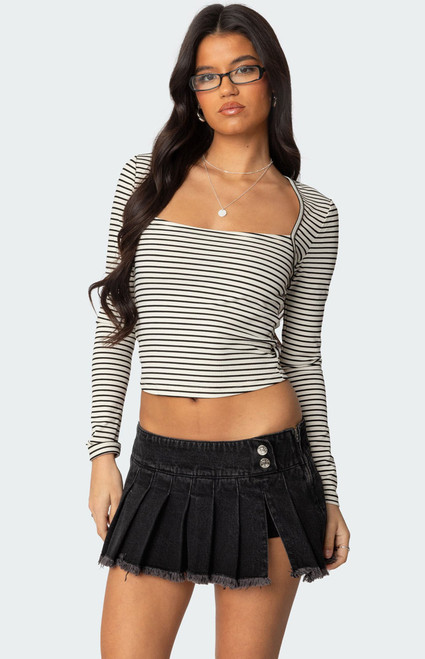 Edikted Women's Alex Striped Top - 0702609690119