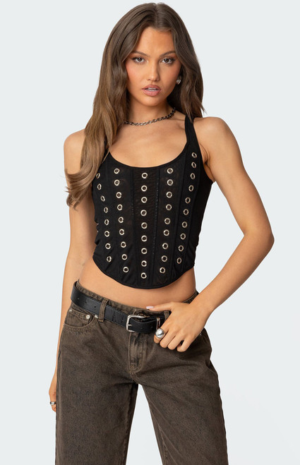 Edikted Women's Miki Grommet Corset - 0731609690860