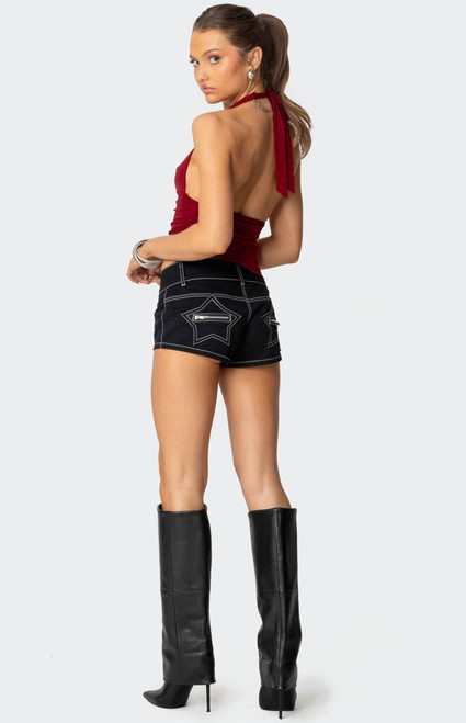 Edikted Women's Yazi Star Micro Shorts - 0821609690180