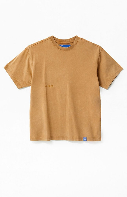 A.R.C. Men's Light Tan Vintage Wash Heavyweight Oversized T-Shirt - 0140484260055