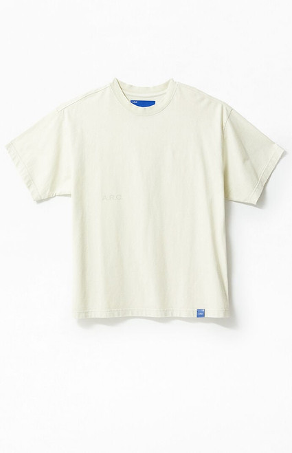 A.R.C. Men's Off White Vintage Wash Heavyweight Oversized T-Shirt - 0140484260056