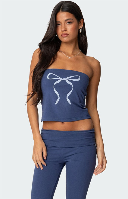 Edikted Women's Aiyana Bow Built In Bra Tube Top - 0712609690371