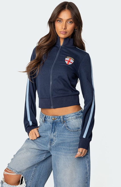 Edikted Women's England Zip Up Sweatshirt - 0751609690084
