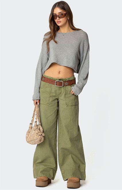 Edikted Women's Vivienne Twill Baggy Pants - 0850609690150