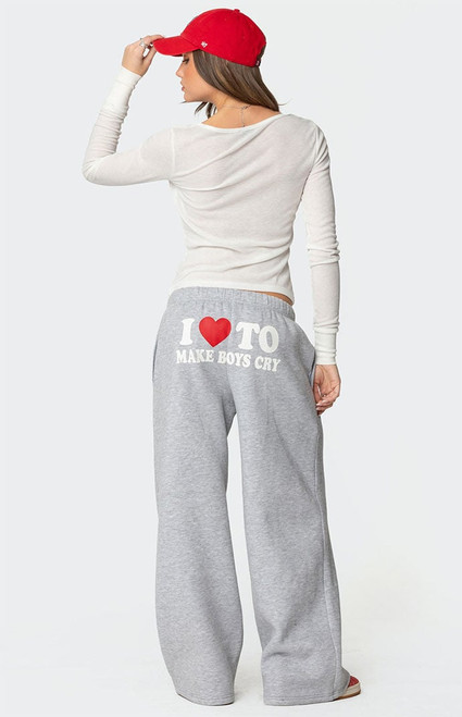 Edikted Women's Boys Cry Wide Leg Sweatpants - 0850609690152
