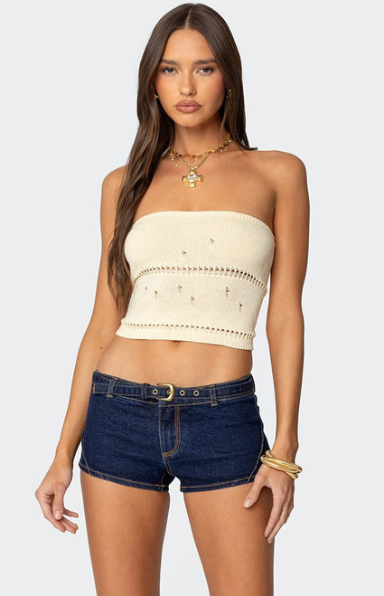 Edikted Women's Belline Knit Strapless Top - 0712609690378