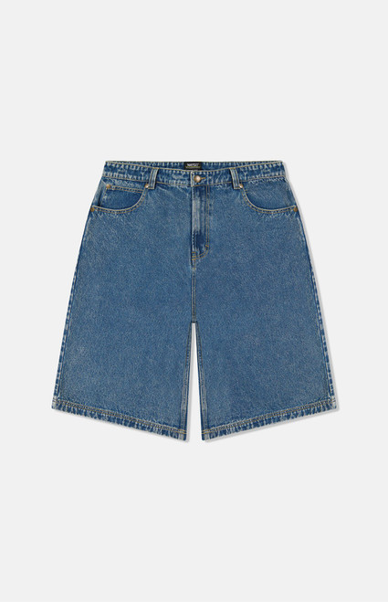 WeSC Men's Medium Blue Denim Long Shorts - 0170601830043
