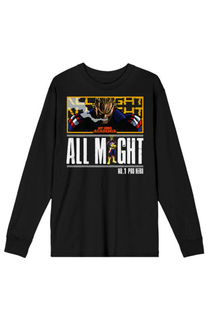 Men's My Hero Academia All Might Panel Long Sleeve T-Shirt - 0103603580132