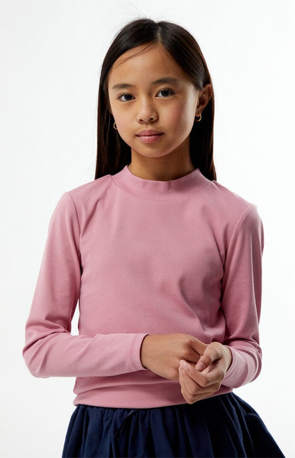 Pacsun Kids Men's Mauve Long Sleeve Mock Neck Shirt - 0783461580004