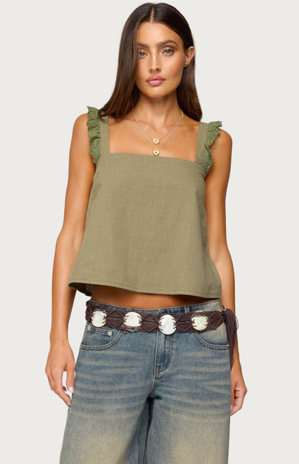 Edikted Women's Viviana Linen Look Top - 0731609690920