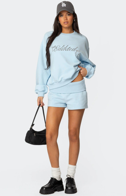 Women's Super Edikted Fold Over Sweat Shorts - 0821609690208