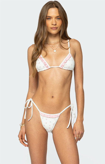 Edikted Women's Ira Floral Triangle Bikini Top - 0825609690089