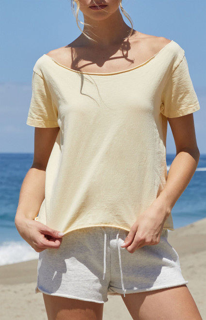 John Galt Women's Yellow Robyn Off-The-Shoulder Short Sleeve Top - 0704601600082