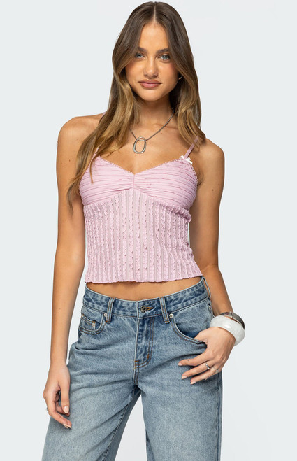 Edikted Women's Aryah Ruffled Tank Top - 0712609690433