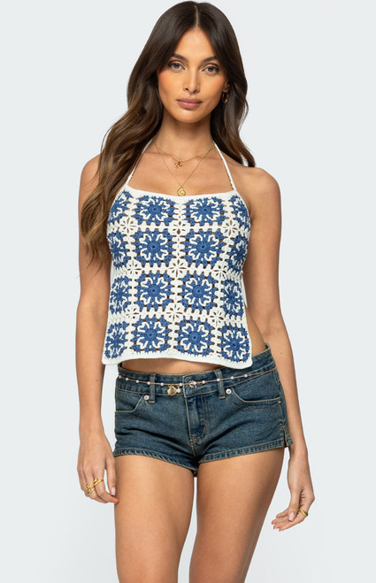 Edikted Women's Naia Backless Crochet Top - 0731609690939