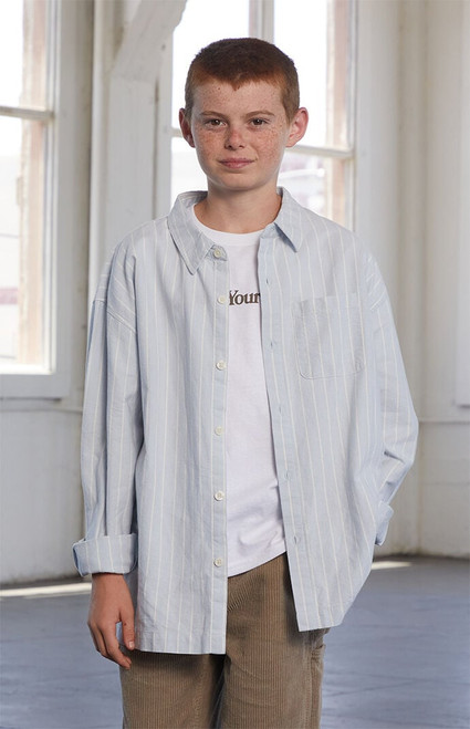 Pacsun Kids Kids Striped Oxford Long Sleeve Shirt - 0783250500001