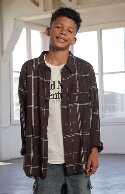 Pacsun Kids Kids Plaid Flannel Long Sleeve Shirt - 0783250500004