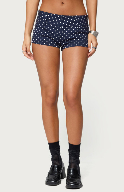 Edikted Women's Twyla Polka Dot Stretch Shorts - 0821609690224