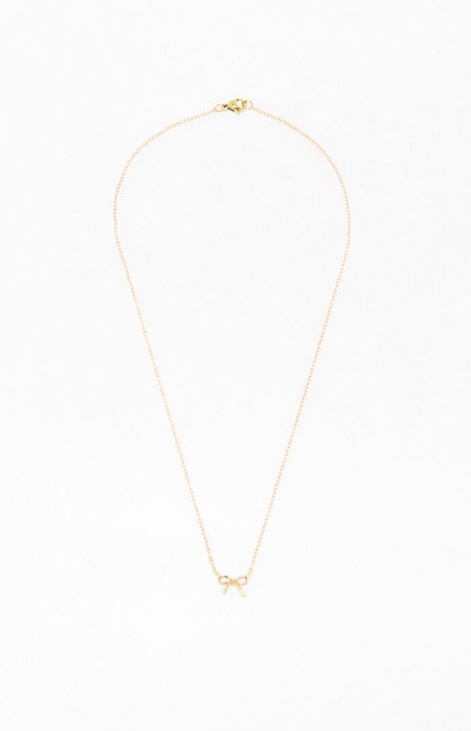 John Galt Women's Gold Bow Necklace - 0679601600242