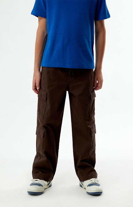 Pacsun Kids Kids Baggy Pants Stretch Cargo Brown - 0784454210151