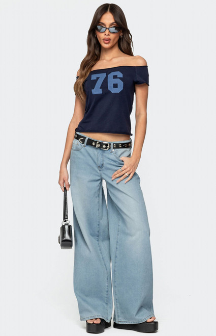 Edikted Women's Ripley Distressed Low Rise Jeans - 0860609690166