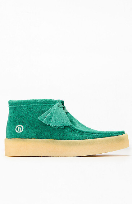 Clarks Men's x Hidden NY Green Suede Wallabee Cup Boots - 0550603440023