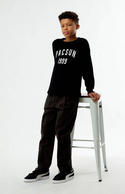 Pacsun Kids Kids Plaid Baggy Trousers - 0784250500011