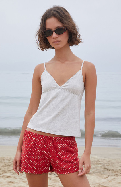 John Galt Women's Red Polka Dot Emery Lounge Shorts - 0842601600245