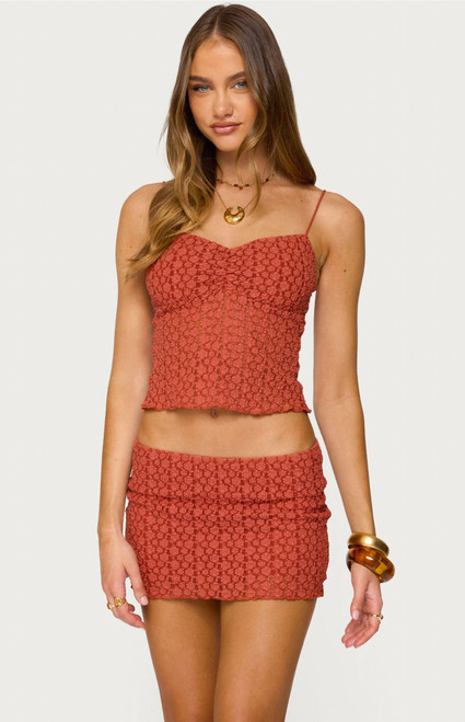 Edikted Women's Josephina Textured Floral Tank Top - 0712609690494