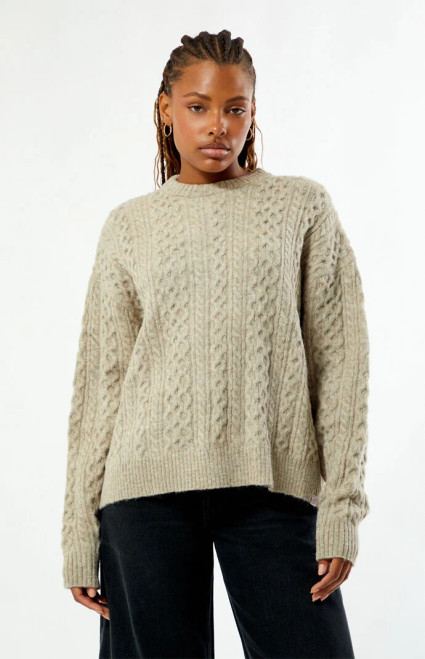 Daisy Street Women's Teddy Cable Knit Sweater - 0740600250014
