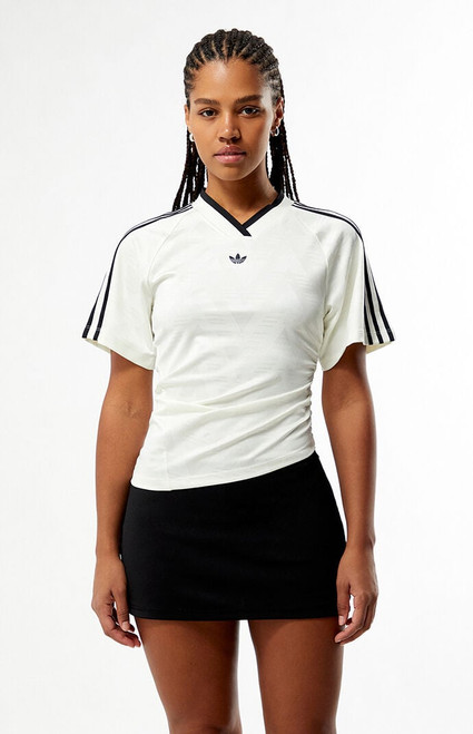 adidas Women's Ruched Short Sleeve Football Jersey - 0702000250005
