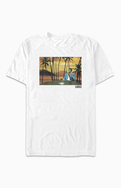Men's Scarface Sunset Backdrop T-Shirt - 0097602190654