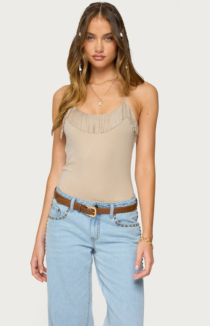 Edikted Women's Colbie Faux Suede Fringe - 0731609691009