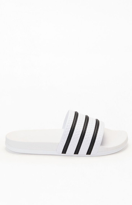 adidas Men's White & Black Adilette CF Slides - 0518000250014