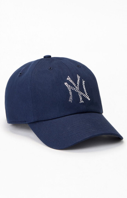 47 Brand Women's NY Yankees Rhinestone Logo Dad hat - 0643600540078
