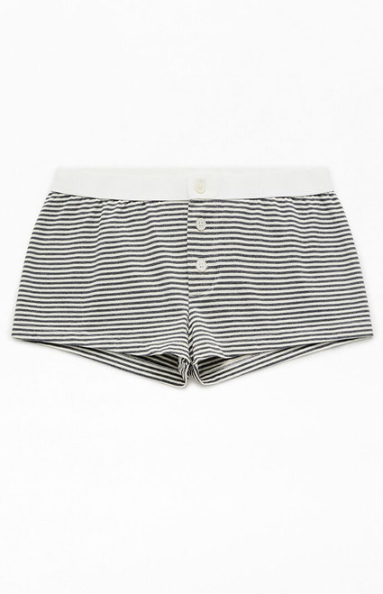 John Galt Women's Striped Pajama Boyshorts - 0842601600257