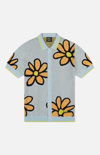 WeSC Men's Sky Daisy Short Sleeve Polo Cardigan - 0181601830031