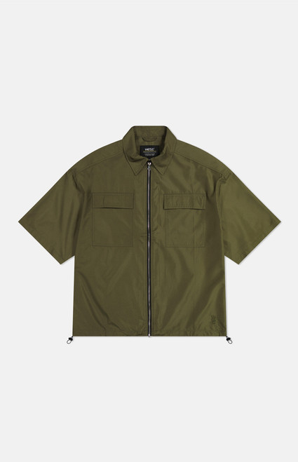 WeSC Men's Olive Open Wind Nylon Shirt - 0181601830040