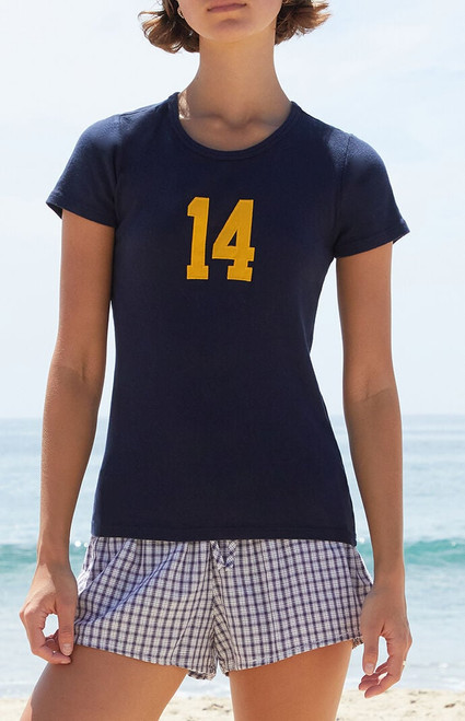 John Galt Women's Blue Hailie 14 Embroidered T-Shirt - 0790601600445